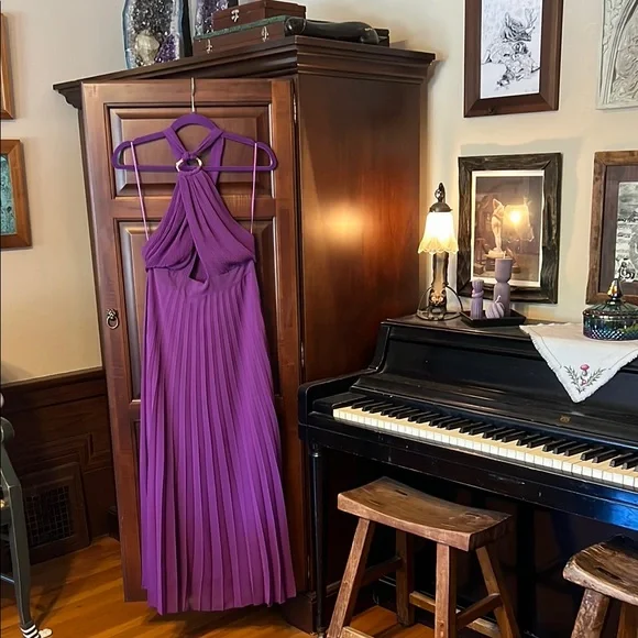 Zara Purple Halter Dress - Picture 3 of 5